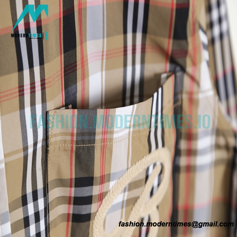 Burberry - New Pocket Embroidered Striped Long-sleeved Shirt T-shirt Burberry - New Pocket Embroidered Striped Long-sleeved Shirt T-shirt